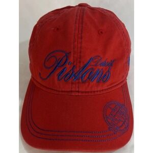 Detroit Pistons Adidas Men's NBA Red Cap Hat OSFM Retro Adjustable Licensed